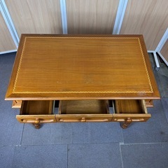 英国　アンティーク調  書斎机 作業机 デスク テーブル ナチュラル　チェア　セットの画像