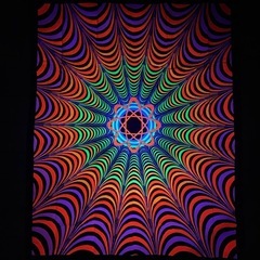 カラフルな渦巻き模様のブラックライトポスター58㎝×71㎝