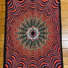 カラフルな渦巻き模様のブラックライトポスター58㎝×71㎝の画像