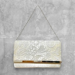 【上品レース×ゴールド金具／パーティーバッグ】