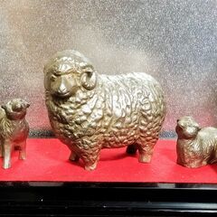 干支置物 未 羊 ひつじ 金属製 玉善作