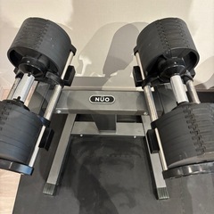 フレックスベル FLEXBELL 可変式ダンベル 32kg 4kg刻み シルバー NUO-FLEX32×2 ＆ 専用スタンドNUO-STD×1 計3点セットの画像