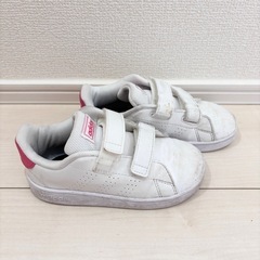【16cm】アディダス スニーカー キッズ 白 ピンク