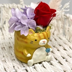 ねこのフラワーアレンジメント♡の画像