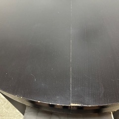 直接取引　ブラック円形　折り畳み　ダイニングテーブルと椅子3脚の画像