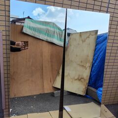 世田谷区近辺配送可能　2枚セット　姿見　大型ガラス板　幅60㎝　...