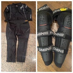 KomineライダースーツとCEレベル2トリプルニーガードSK-...