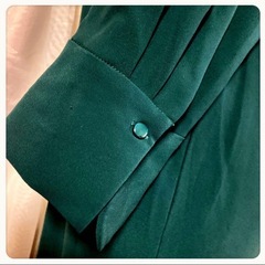 ꒰MEOOUM꒱長袖 ワンピース 単色 緑 大人可愛いの画像
