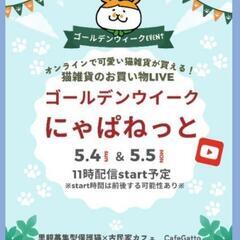  ＧＷ4日&5日11時am～保護猫カフェLIVEで猫雑貨のお買い物配信