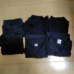 男女兼用　黒　半袖ポロシャツ　XL