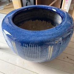 窯印あり 時代物 超大型 生子火鉢 金魚鉢 
の画像