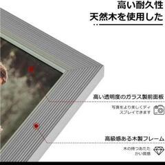 CICIDECOR 写真立て 2面 おしゃれ 折りたたみ式 木製フォトフレーム はがき ストライプ 102mm×152mm グレーの画像