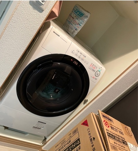 982　ドラム式洗濯機　シャープ　乾燥10キロ　左開　安い　綺麗　設置無料 982❤️ ドラム式洗濯機 シャープ 乾燥10キロ 左開 安い 綺麗 設置無料