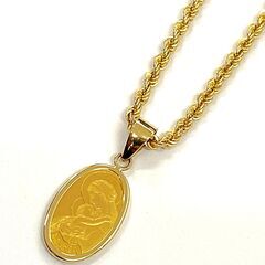 K18/K24 ペンダント ネックレス パイプロープ チェーン ...