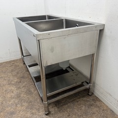 ステンレス　業務用　2層シンク流し台　厨房　飲食店　W１２００ｘD６００ｘH８００ｍｍの画像