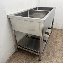 ステンレス　業務用　2層シンク流し台　厨房　飲食店　W１２００ｘD６００ｘH８００ｍｍの画像