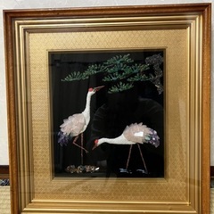 天然石絵画　鶴