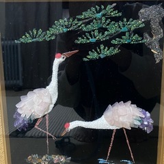 天然石絵画　鶴の画像