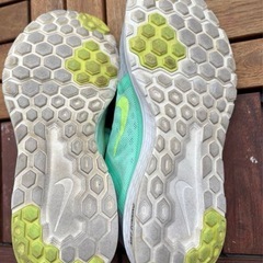 Nike ナイキ スニーカー グレー/ミントグリーン 24.5 usedの画像