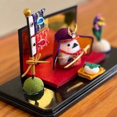 【2】つまみ細工　五月人形　シマエナガ　ケース付きの画像
