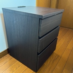 ニトリ　サイドテーブル　HALON40-3NT-DBR ナイトテーブルの画像