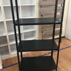 スチール棚　4段　ブラック　使用感有