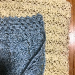 婦人用マフラー2点セット(水色・黄色)の画像