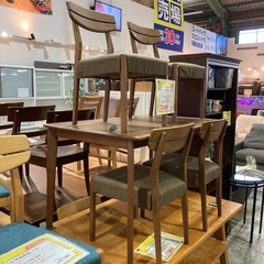 ダイニング5点セット　ブラウン