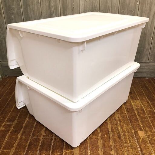 stp-3144蓋付き収納ケース2個セットニトリNフラッテホワイト51
