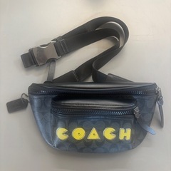 COACH ボディバッグ ネイビー/イエロー メンズ、レディース兼用