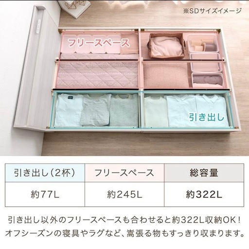 すのこベッド　マットレス付き