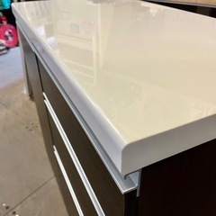 《商談中》【武蔵小山店】 レンジボード キッチンカウンター スムースクローザー 食器棚 キッチン 収納 カップボード 引出し レンジ台 棚 ナチュラル アイランドカウンター の画像