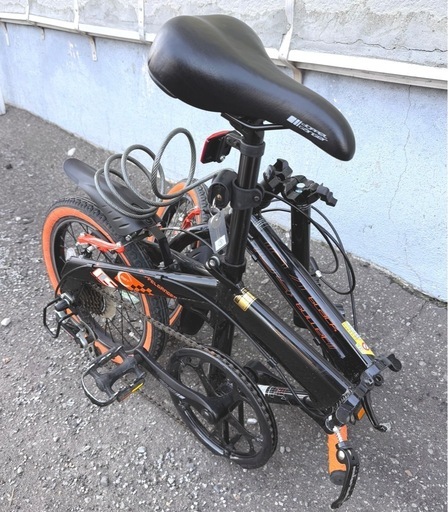 札幌市内配送可 ドッペルギャンガー 104 ブラックバレット2 16インチ 折りたたみ自転車 専用フロントバッグ付き