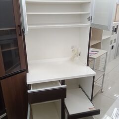 ★ジモティ割あり★  レンジボード ダークブラウン H180×D51×W80 クリーニング済み HJ6459の画像