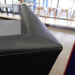 ジモティー見た！で5%OFF【ベンチ】CRASHGATE クラッシュゲート 関家具 カインⅡ 左肘 ダイニングベンチ ウォルナット ファブリック オイル仕上げ アウトレット家具:ブラック×グレーの画像
