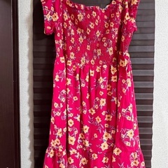花柄半袖ドレス 4XL- あたらしいの画像