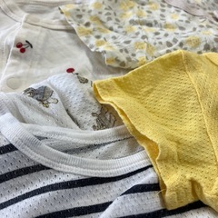 【7/16値下げ‼️】👶西松屋　春夏用ロンパース　女の子60-70㎝　　5点セット⭐︎の画像