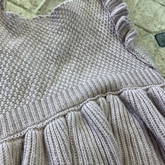 👶ベビー服【9/6値下げ‼️】女の子　mamarakuニットワンピース　ロンパース　70㎝　の画像