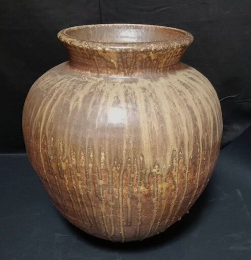 【最新入荷】 R444】陶器/かめ/壺/インテリア/置物/高さ約41㎝ 岡山の (ベル) その他