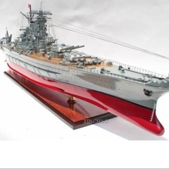 ●大日本帝国海軍 【戦艦大和】全長 120cm 大型木製模型完成...