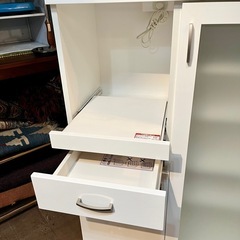 【武蔵小山店】 レンジ台　レンジボード　レンジカウンター　カウンターボード　食器棚　白　ホワイト　キッチン　収納　キッチンボード　ニトリ　NITORIの画像