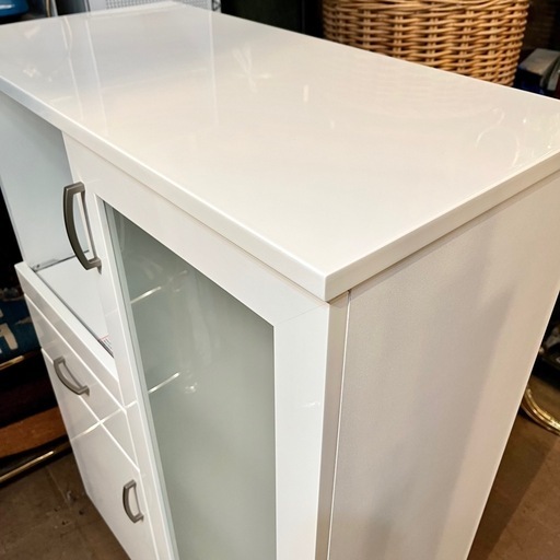 《売約済》【武蔵小山店】 レンジ台　レンジボード　レンジカウンター　カウンターボード　食器棚　白　ホワイト　キッチン　収納　キッチンボード　ニトリ　NITORI
