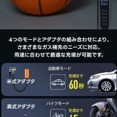  電動空気入れ 電動エアーコンプレッサー 車 車椅子 バイク コンパクト タイヤ 充電式 　転売OK　倒産品　まとめ売り　ネット商材　アマゾン引き上げ商品　メルカリ　副業の画像