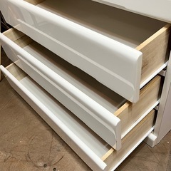 《売約済》【武蔵小山店】 エナメルチェスト 白 木製 ホワイト 整理箪笥 タンス 箪笥 衣服 収納 6段 7杯 チェスト の画像