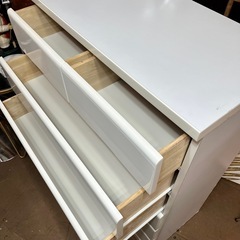 《売約済》【武蔵小山店】 エナメルチェスト 白 木製 ホワイト 整理箪笥 タンス 箪笥 衣服 収納 6段 7杯 チェスト の画像