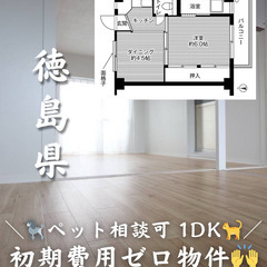 【徳島県・名東町】1DK/💗ペット相談可💗【初期費用ゼロ🙌】