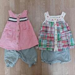 💓ベビー服💓　80cm 女の子　まとめ売り　双子　スパッツ　長袖　半袖　デニムスカート　💓おそろいコーデ💓の画像