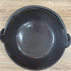 南部鉄器 盛栄堂蓋付きツル付き 鉄鍋 田舎鍋の画像