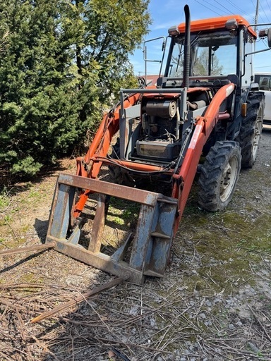 北海道旭川市 日の本SC-NX600 クボタ グレイタスローダ TLH530-PSL その他アタッチメント3点セット(バケツ×2.フォーク×1)ミッション故障