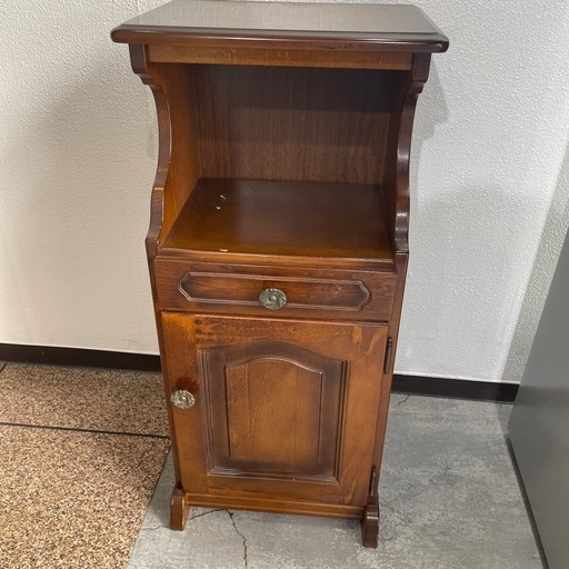 ジモティー割】昭和レトロ カリモク コロニアル 電話台（ID908）